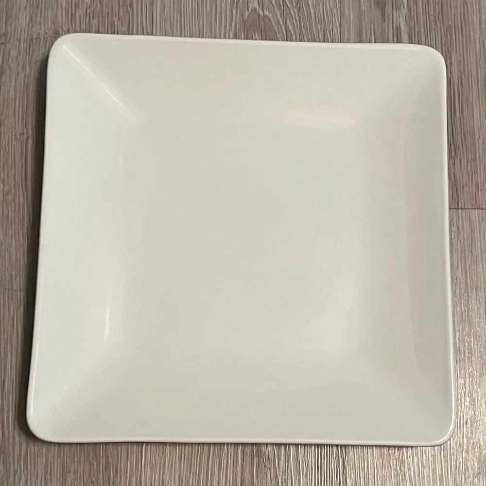 Williams Sonoma White Square Dinner Plate 11.75” Charger I Patrizi Italy Ivory